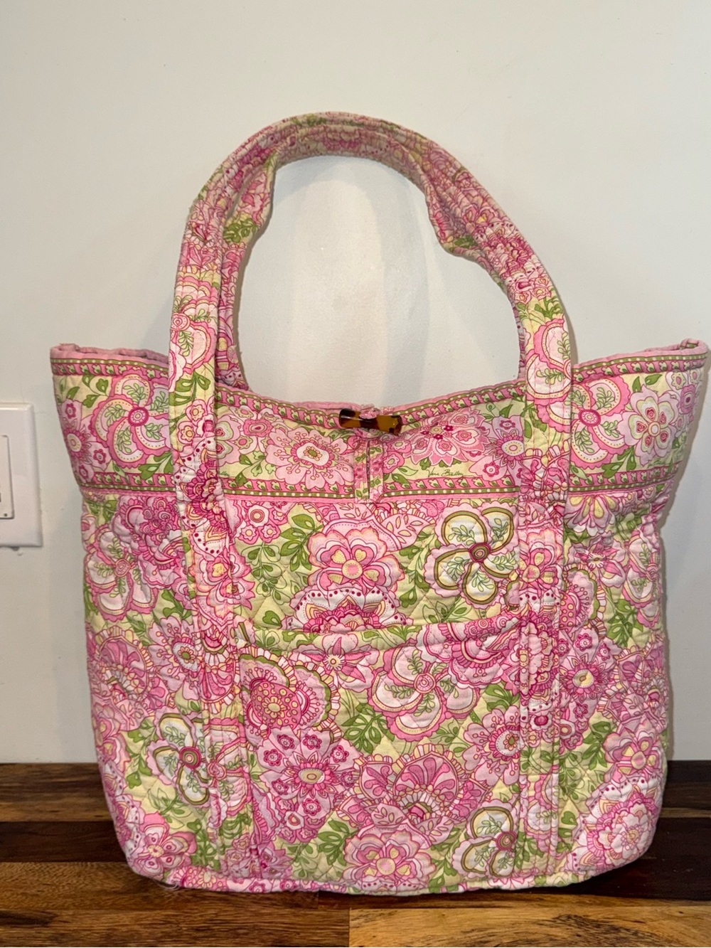 Vera Bradley Petal Pink Floral Quilted Tote